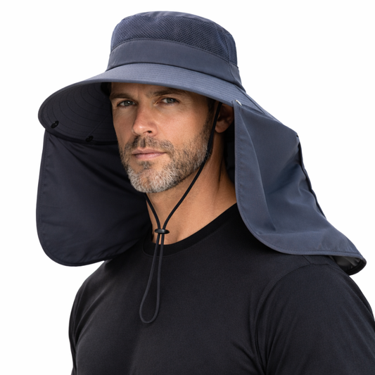 Men’s Fishing Sun Hat – Wide Brim – Neck & Shoulder Cover