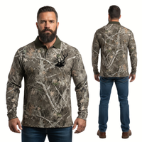 Men’s Long Sleeve Camo Polo Shirt – Hunting