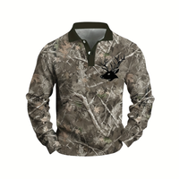 Men’s Long Sleeve Camo Polo Shirt – Hunting