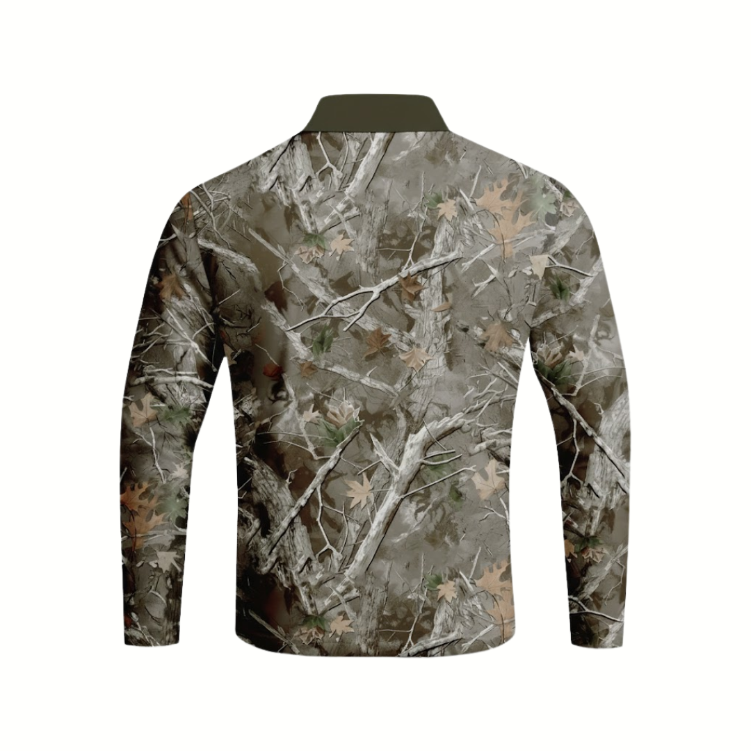 Men’s Long Sleeve Camo Polo Shirt – Hunting