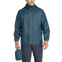 Men’s Rain Jacket – Lightweight with Hood – Waterproof Windbreaker