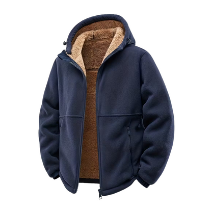 Men’s Sherpa-Lined Hoodie Jacket – Fleece – Hooded