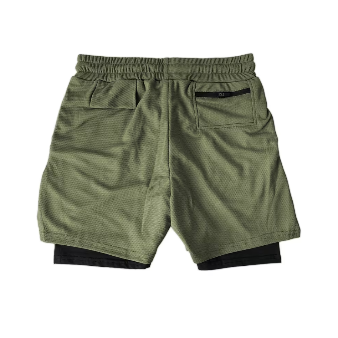 Men’s Sports Shorts – Double-Layer – USA Flag Design
