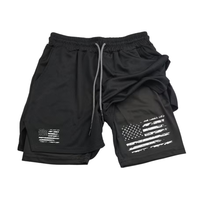 Men’s Sports Shorts – Double-Layer – USA Flag Design