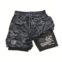 Men’s Sports Shorts – Double-Layer – USA Flag Design