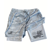 Men’s Sports Shorts – Double-Layer – USA Flag Design