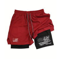 Men’s Sports Shorts – Double-Layer – USA Flag Design