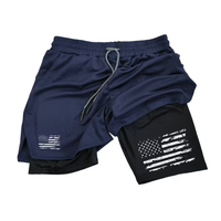 Men’s Sports Shorts – Double-Layer – USA Flag Design