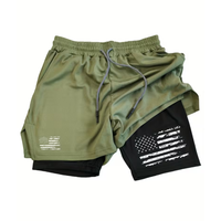 Men’s Sports Shorts – Double-Layer – USA Flag Design