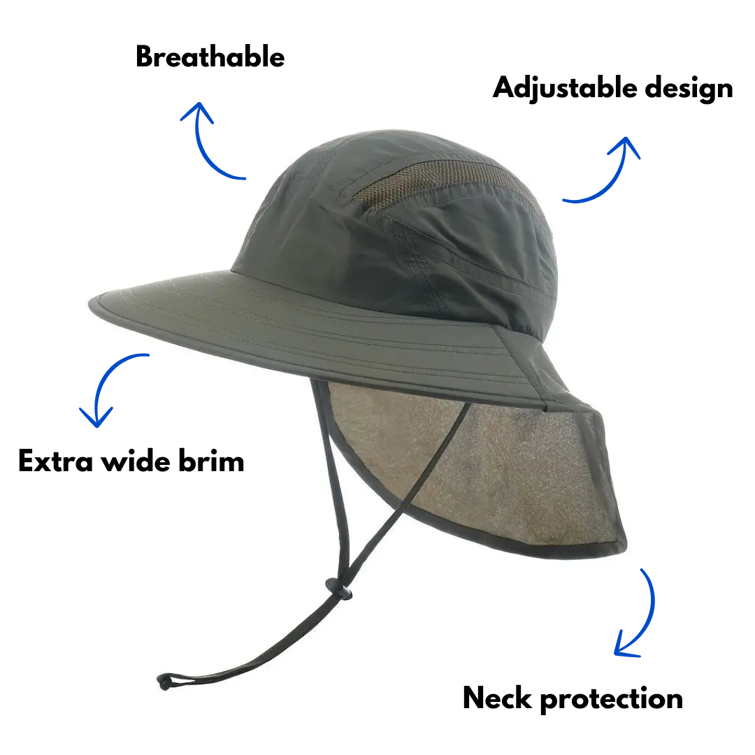 Men’s Sun Hat – Wide Brim – Neck Protection