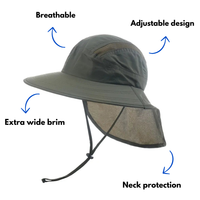 Men’s Sun Hat – Wide Brim – Neck Protection