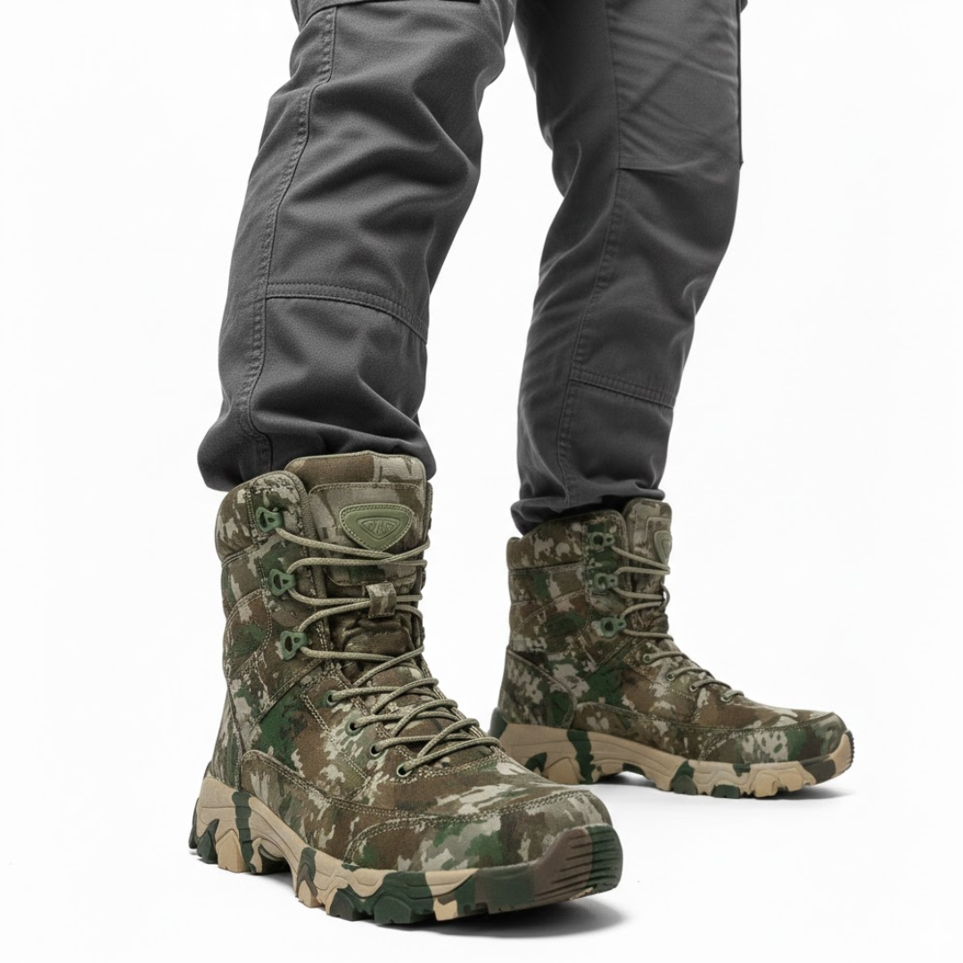 Men’s Tactical Combat Boots – Lace-Up Support – All-Season