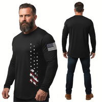 Men’s USA Print Long Sleeve T-Shirt – Crew Neck