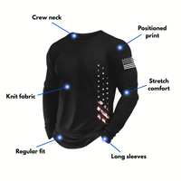 Men’s USA Print Long Sleeve T-Shirt – Crew Neck