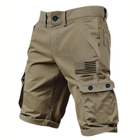 Men’s Utility Cargo Shorts – Multi-Pocket – US Flag Design