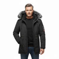Men’s Winter Parka Jacket – Faux Fur Hood – Warm & Comfortable