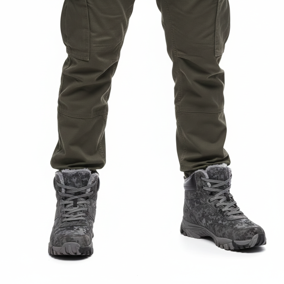 Men’s Winter Snow Boots – Warm Lined – Non-Slip Hiking Grip