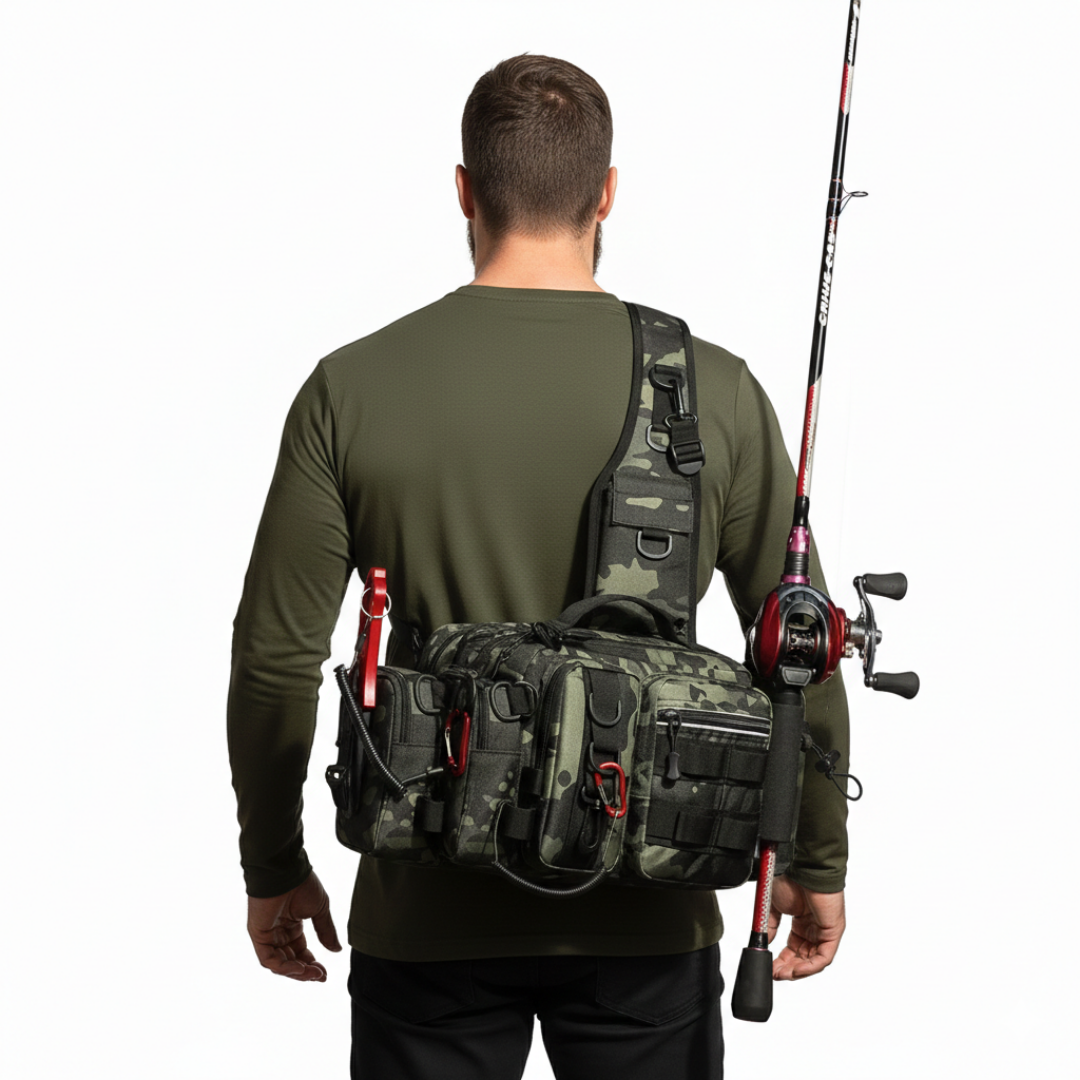 Multi-Functional Outdoor Fishing Sling Bag – Tactical Storage – Adjustable Strap