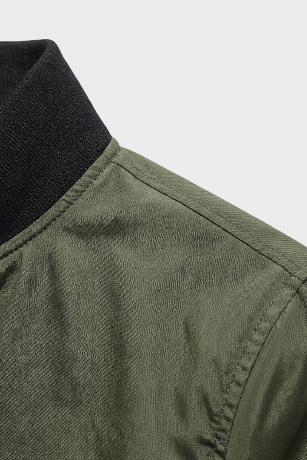Bomber Jacket - Men's Stand Collar Jacket - Zip Sleeve Pocket