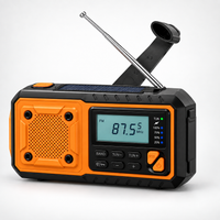 Emergency Radio - Hand Crank & Solar with Flashlight - Charges Your Phone