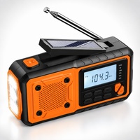 Emergency Radio - Hand Crank & Solar with Flashlight - Charges Your Phone