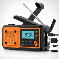 Emergency Radio - Hand Crank & Solar with Flashlight - Charges Your Phone