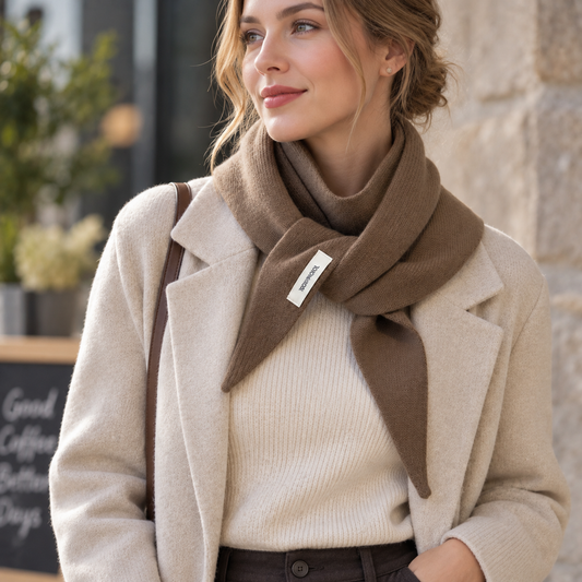 Triangle Scarf for Women - Soft Wool Knit - Neck or Head Scarf