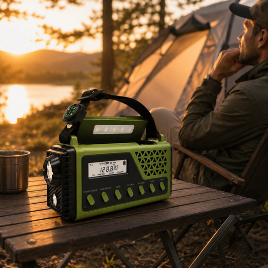 Emergency Radio - Hand Crank & Solar Powered - 10,000mAh Power Bank