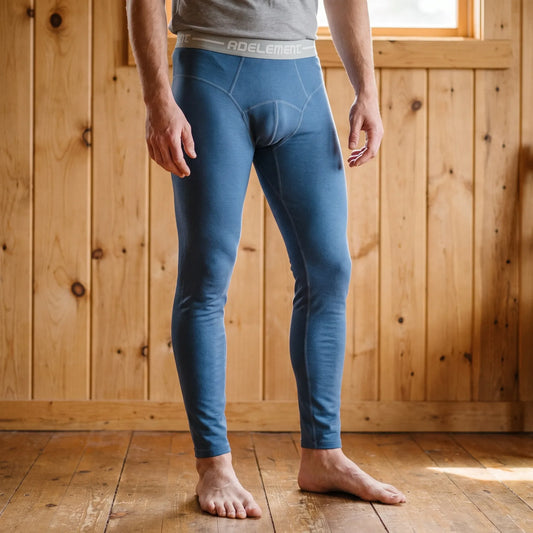 Men's Thermal Long Johns - Base Layer Leggings - Wide Elastic Waist