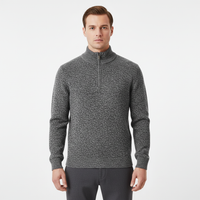 Men's Quarter Zip Pullover Sweater - Fleece Lined & Warm - Stand Collar