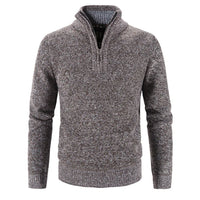 Men's Quarter Zip Pullover Sweater - Fleece Lined & Warm - Stand Collar
