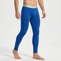 Men's Thermal Long Johns - Double Layer Base Layer Leggings - With Pouch