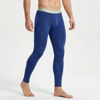Men's Thermal Long Johns - Double Layer Base Layer Leggings - With Pouch