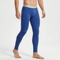 Men's Thermal Long Johns - Double Layer Base Layer Leggings - With Pouch