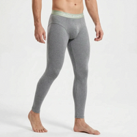 Men's Thermal Long Johns - Double Layer Base Layer Leggings - With Pouch