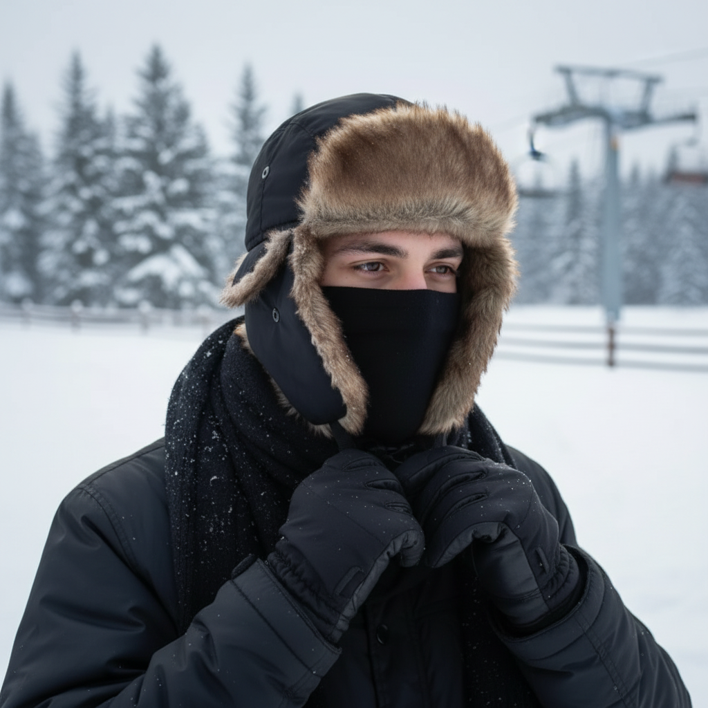 Trapper Hat - Faux Fur Lined Aviator Hat - Water-Resistant Ear Flaps