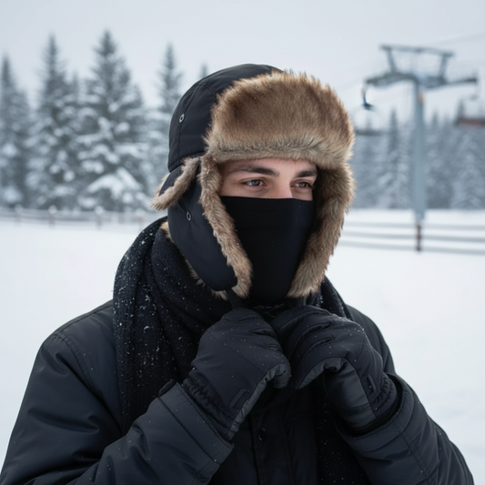 Trapper Hat - Faux Fur Lined Aviator Hat - Water-Resistant Ear Flaps