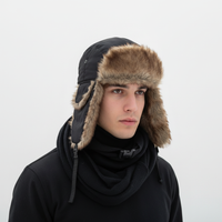 Trapper Hat - Faux Fur Lined Aviator Hat - Water-Resistant Ear Flaps