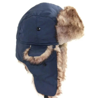Trapper Hat - Faux Fur Lined Aviator Hat - Water-Resistant Ear Flaps