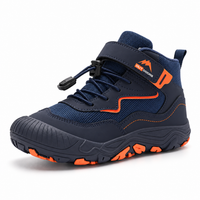 Kids Hiking Boots - Waterproof Mid Ankle Boots - Easy Hook-and-Loop