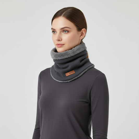 Neck Warmer - Plush Lined Knit Neck Gaiter - Unisex Winter Scarf