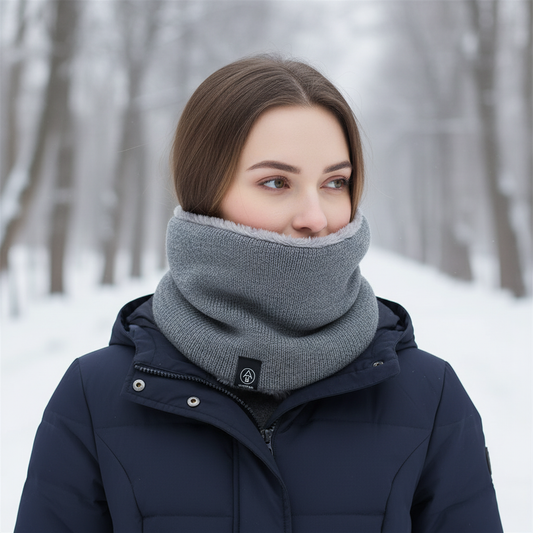 Neck Warmer - Fleece Lined Knit Winter Neck Gaiter - Unisex