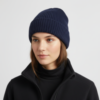 Beanie Hat - Ribbed Knit Fisherman Beanie - Unisex Winter Cuffed Cap