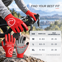 Cycling Gloves - Gel Padded Full Finger - Touchscreen Tips & Non-Slip Grip