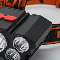 Headlamp - Rechargeable 5 LED Head Light - Adjustable Elastic Strap