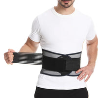 Lower Back Brace - 5 Steel Stays & Dual Pull Straps - Breathable Mesh