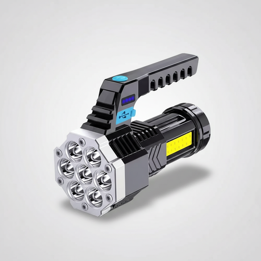 Rechargeable Flashlight - 7 LED Handheld Spotlight - COB Side Light