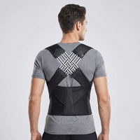 Posture Corrector - Full Back Brace with Lumbar Panel - Adjustable Fit