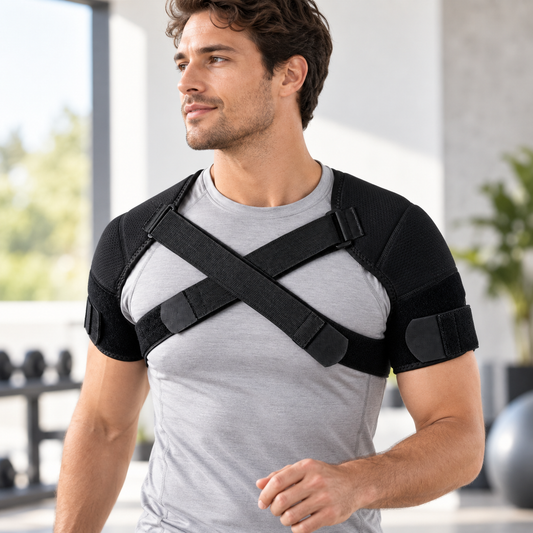 Shoulder Brace - Double Cross-Strap Posture Support - Adjustable Fit