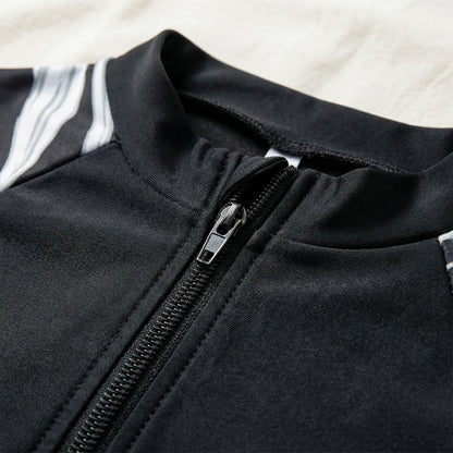 Rash Guard Swimsuit - Short Sleeve One Piece - UPF 50+ Front Zip